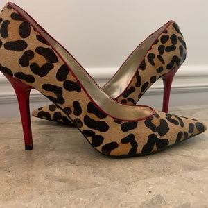 Guess Leopard Print Heels, Calf Hair, Stiletto Pump, 11